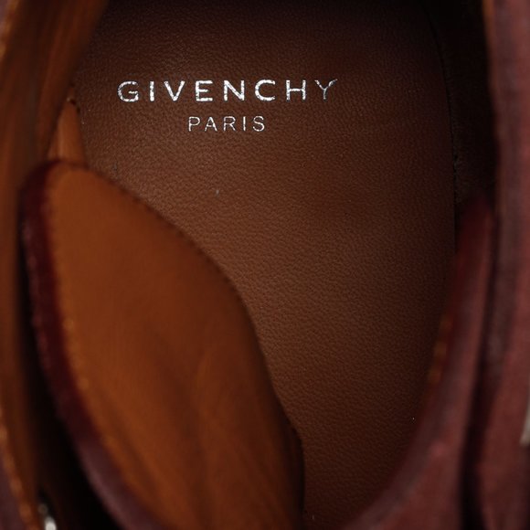 Givenchy Elegant Burgundy Suede Studded Boots - Picture 9 of 9